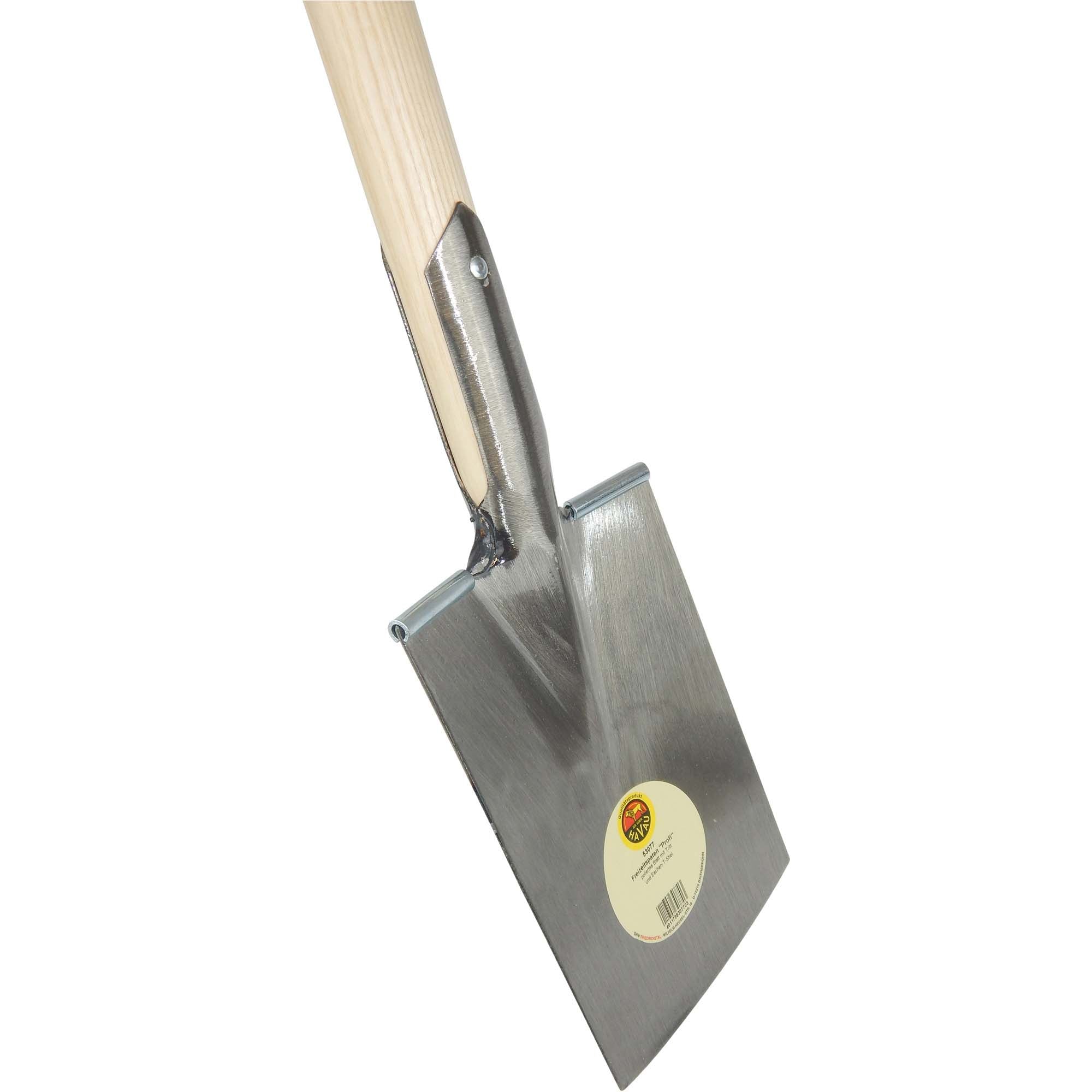 Havau-Freizeitspaten "Profi" 1/1 poliert m. Tritt/E-T-Stiel