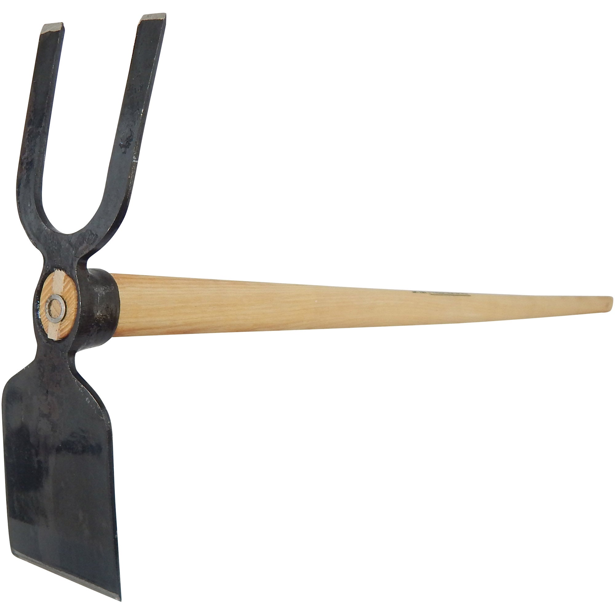 Gartenhacke, Breitblatt, 2 Zinken, stumpf, Gr. 1 mit Eschenstiel 135 cm