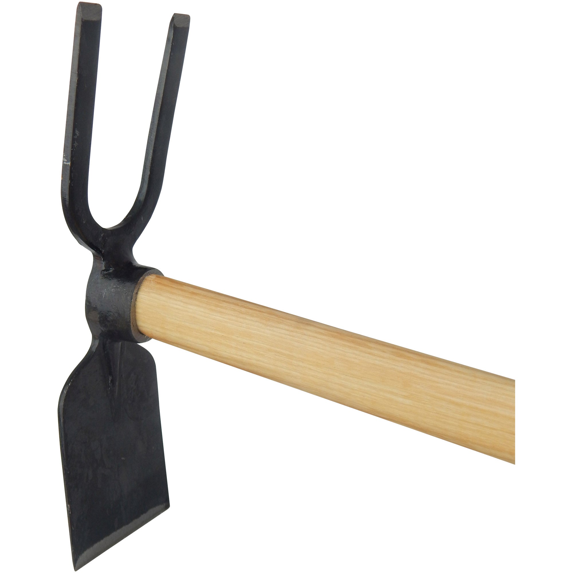 Gartenhacke, Breitblatt, 2 Zinken, stumpf, Gr. 1 mit Eschenstiel 135 cm