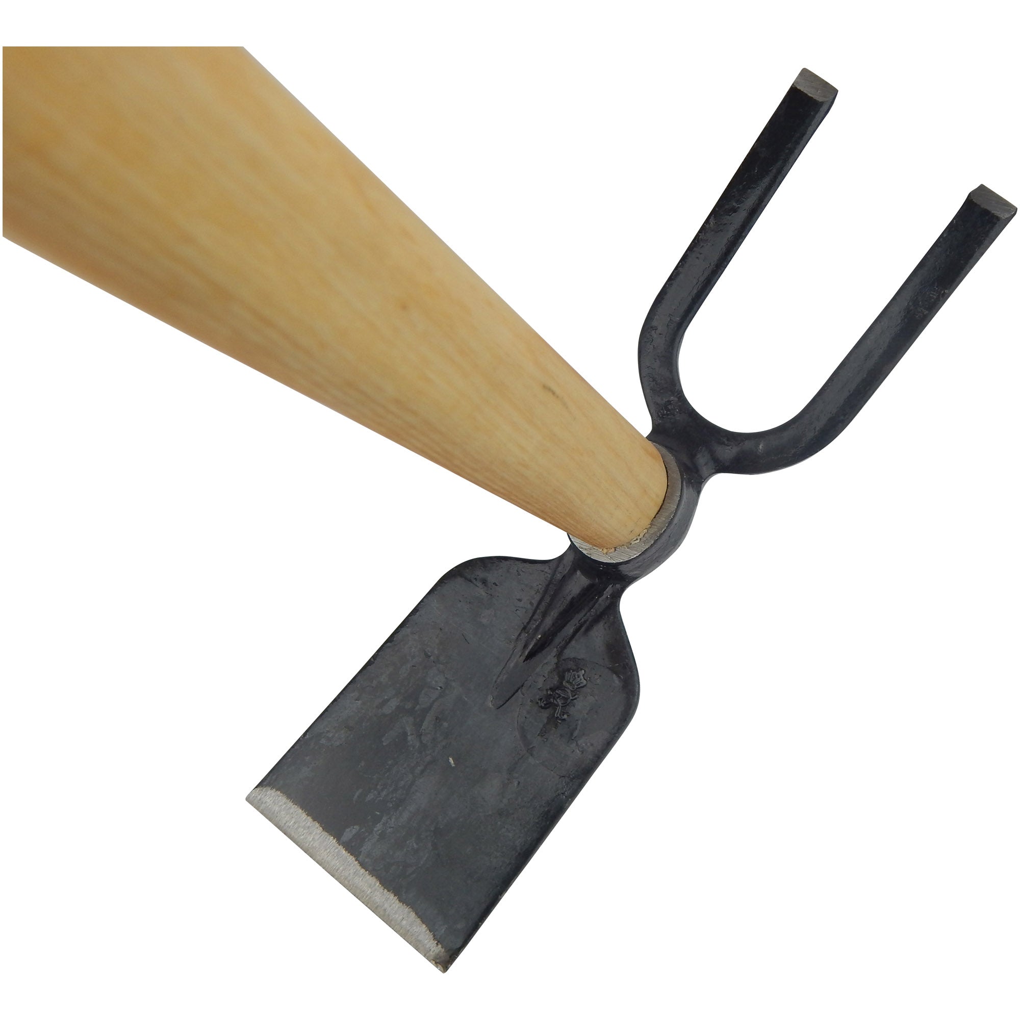 Gartenhacke, Breitblatt, 2 Zinken, stumpf, Gr. 1 mit Eschenstiel 135 cm