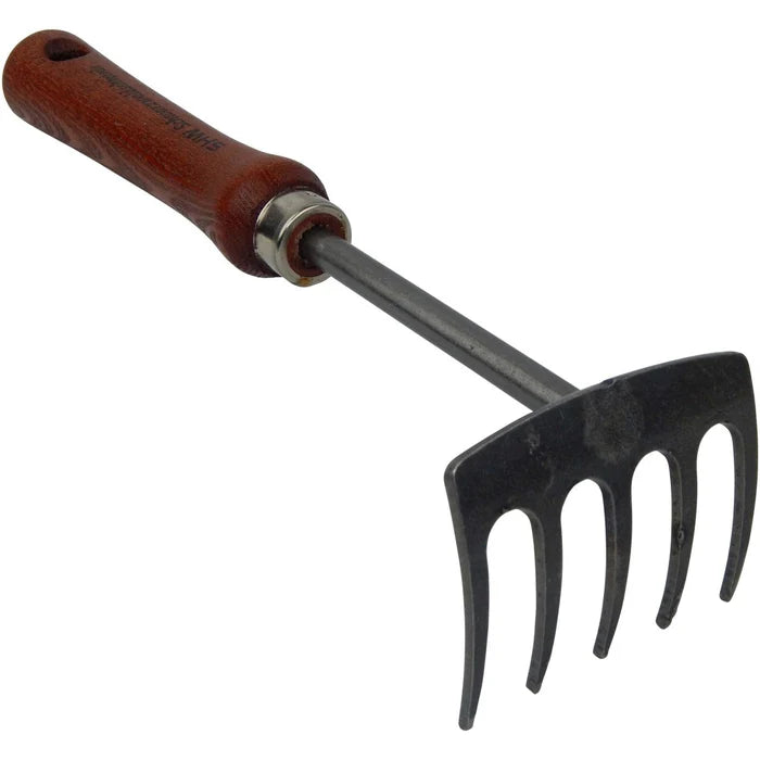REX Kleinrechen mit 5 Zinken und Stiel 40 cm lang