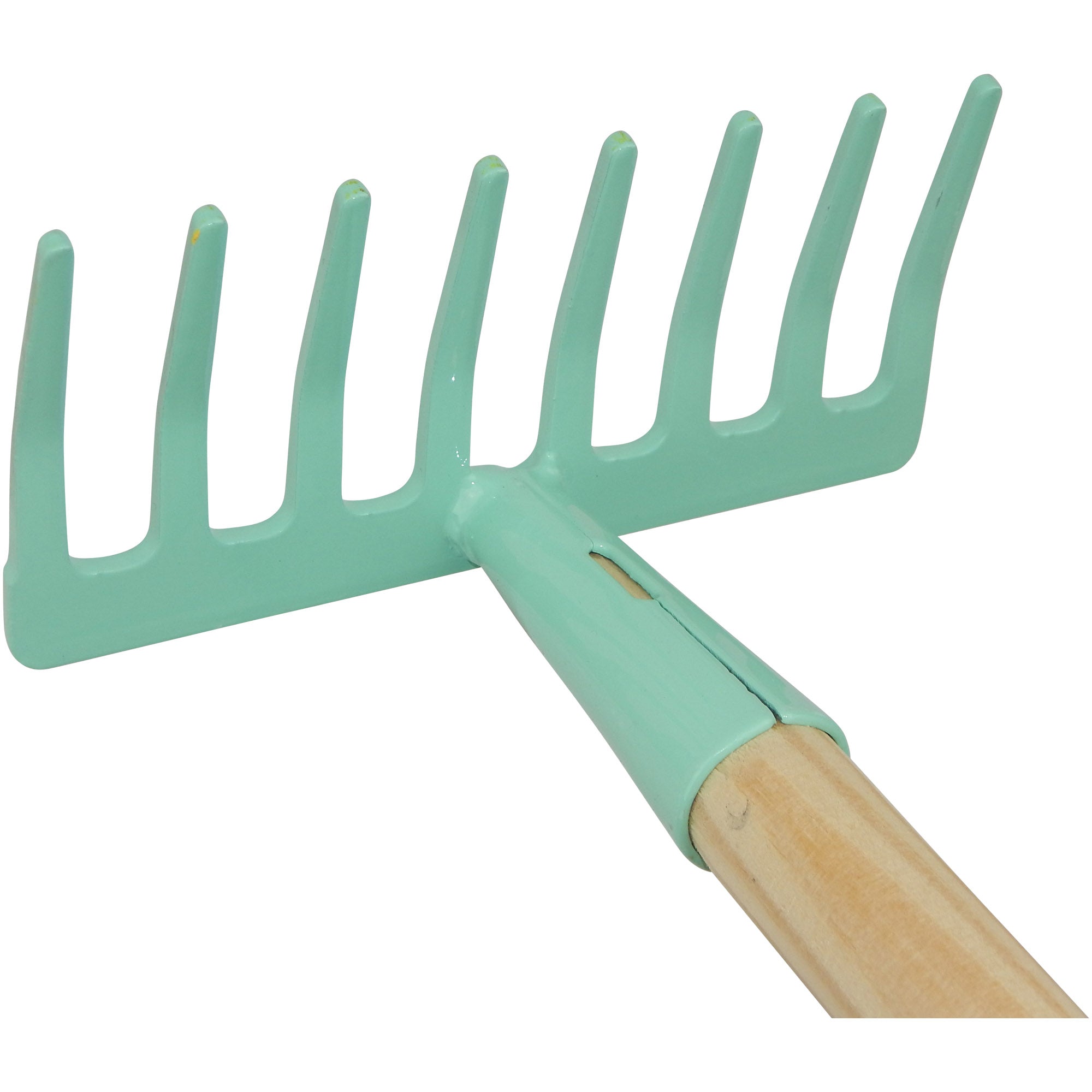 Kinder-Rechen, 8 Zinken, mit Stiel Breite 16 cm
