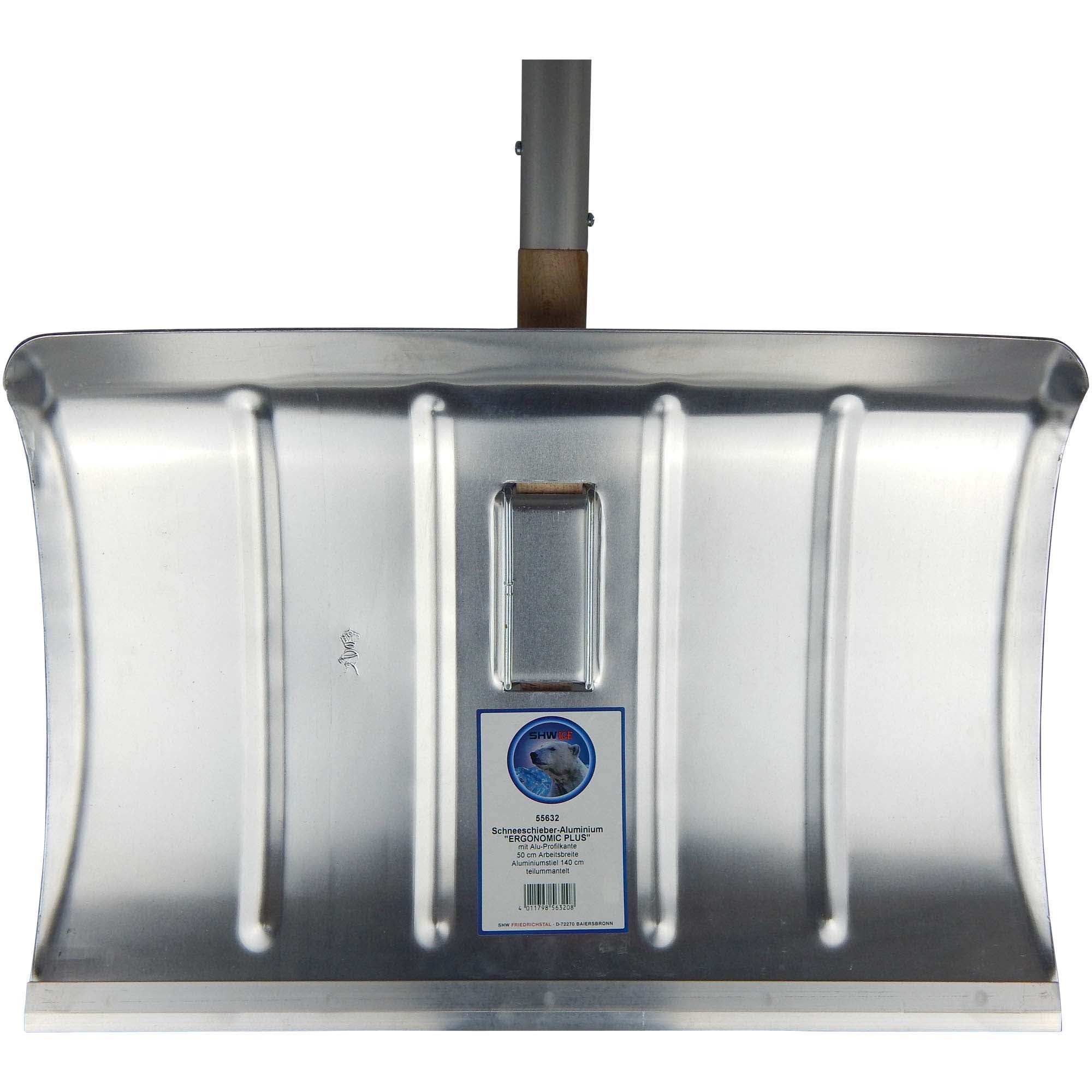 Schneeschieber-Aluminium 50 cm mit Alu-Kante u. Ergo-Stiel