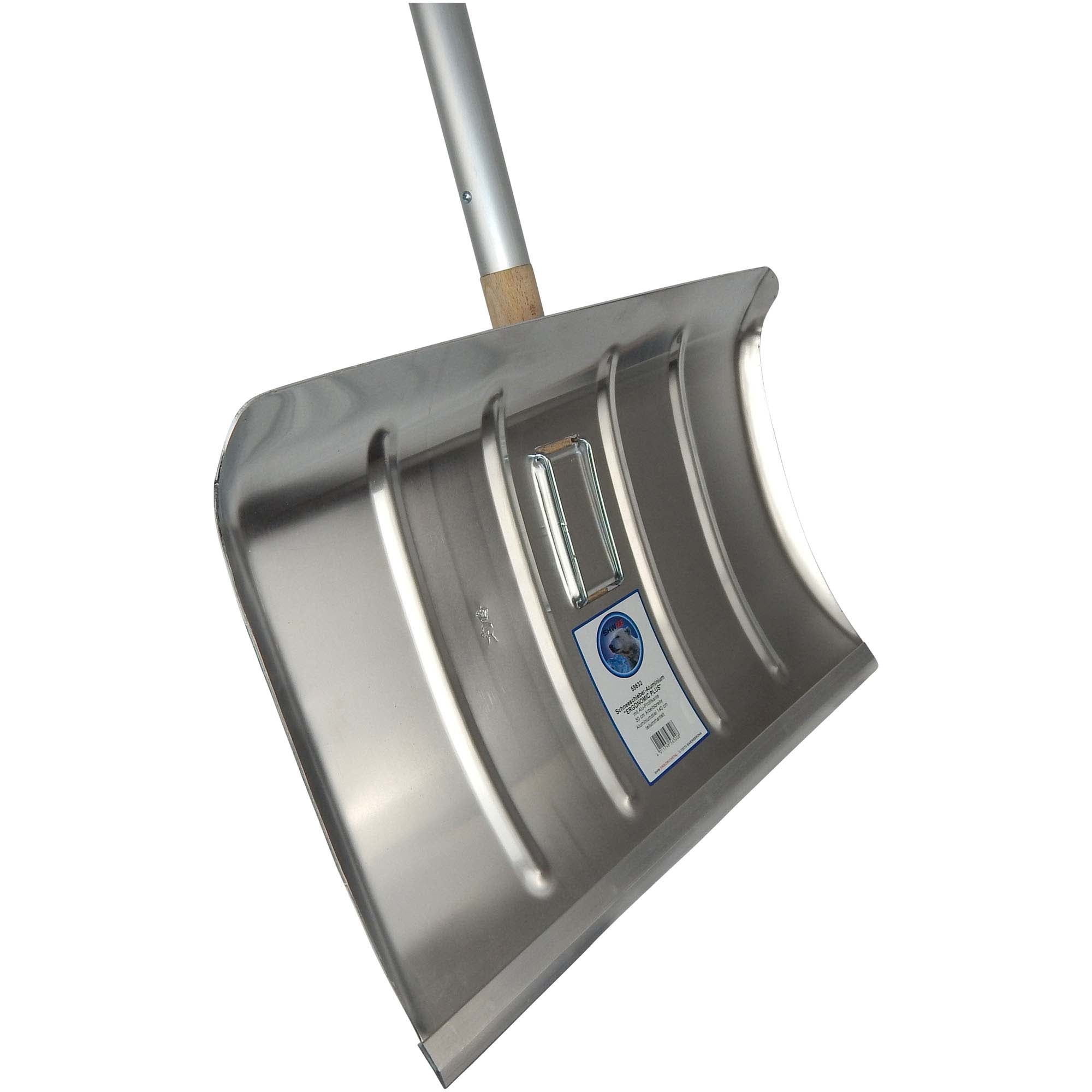 Schneeschieber-Aluminium 50 cm mit Alu-Kante u. Ergo-Stiel