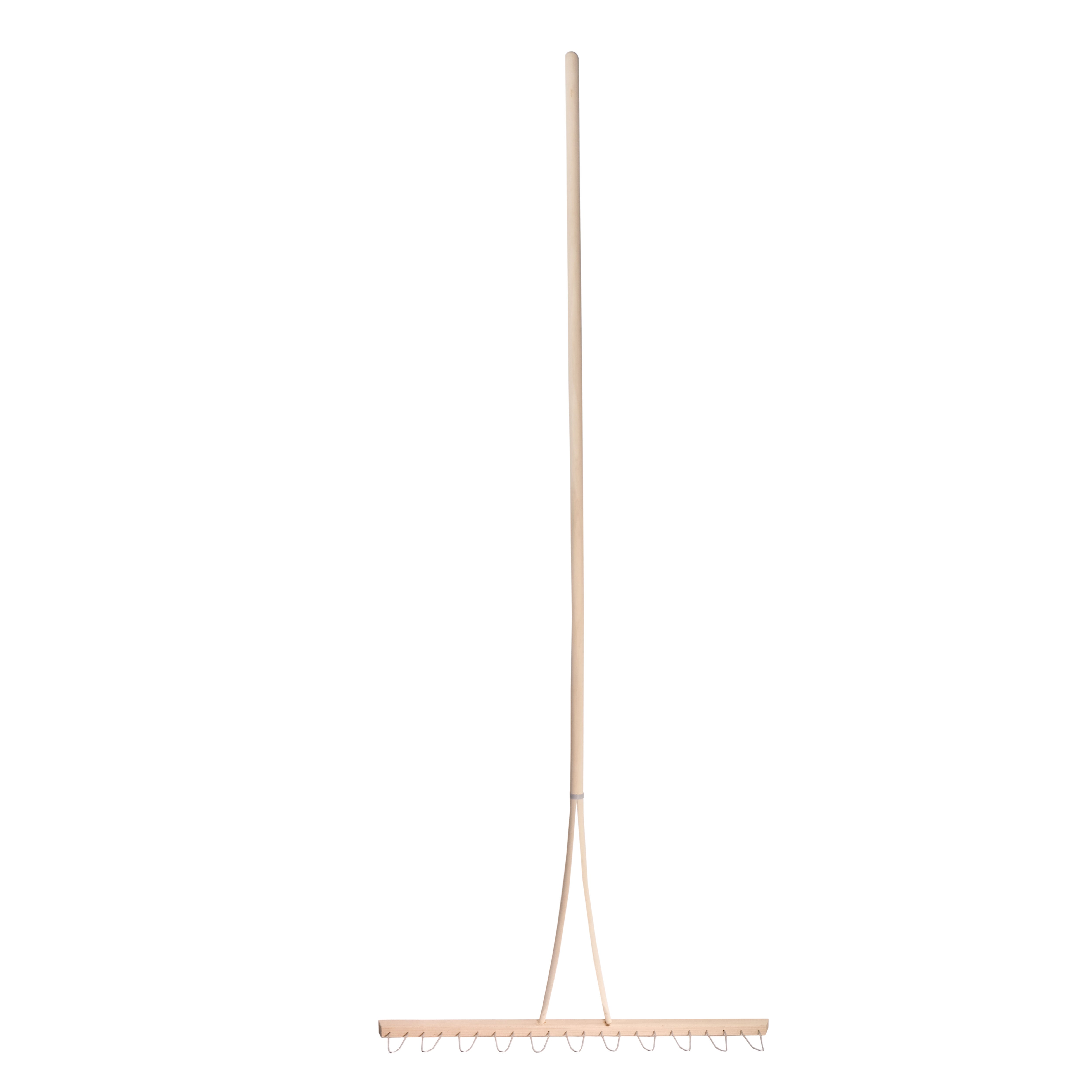 Holzrechen mit 11 Stahl- Doppelzinken und Stiel 180 cm