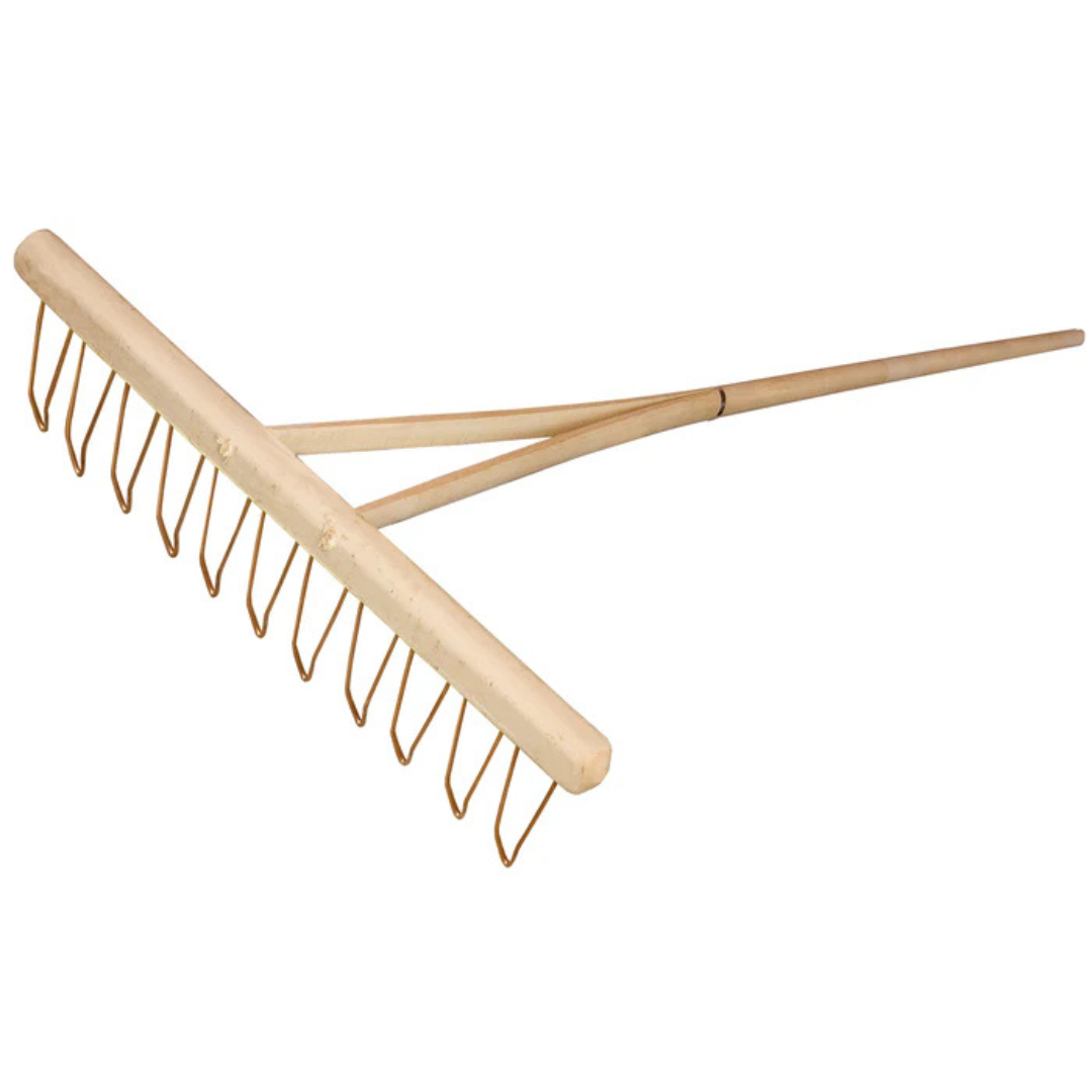 Holzrechen mit 11 Stahl- Doppelzinken
