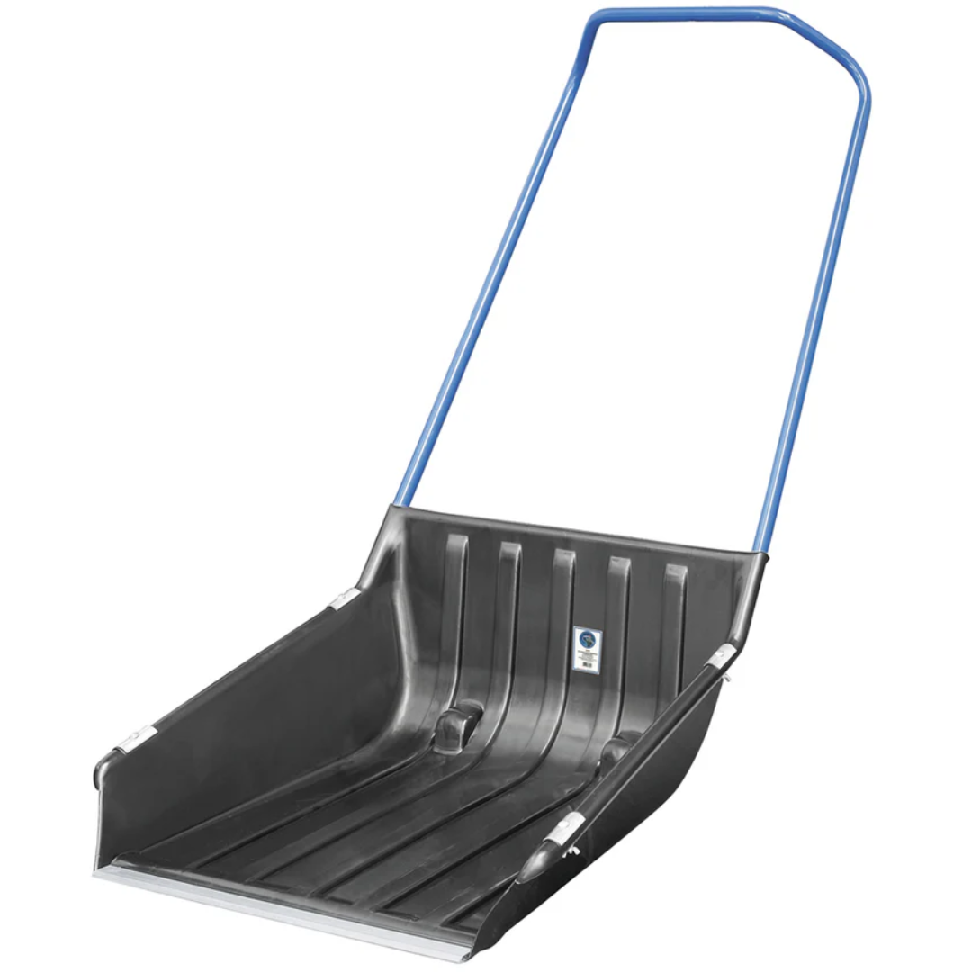 Schneehexe Kunststoff mit Rollen und Schiebebügel