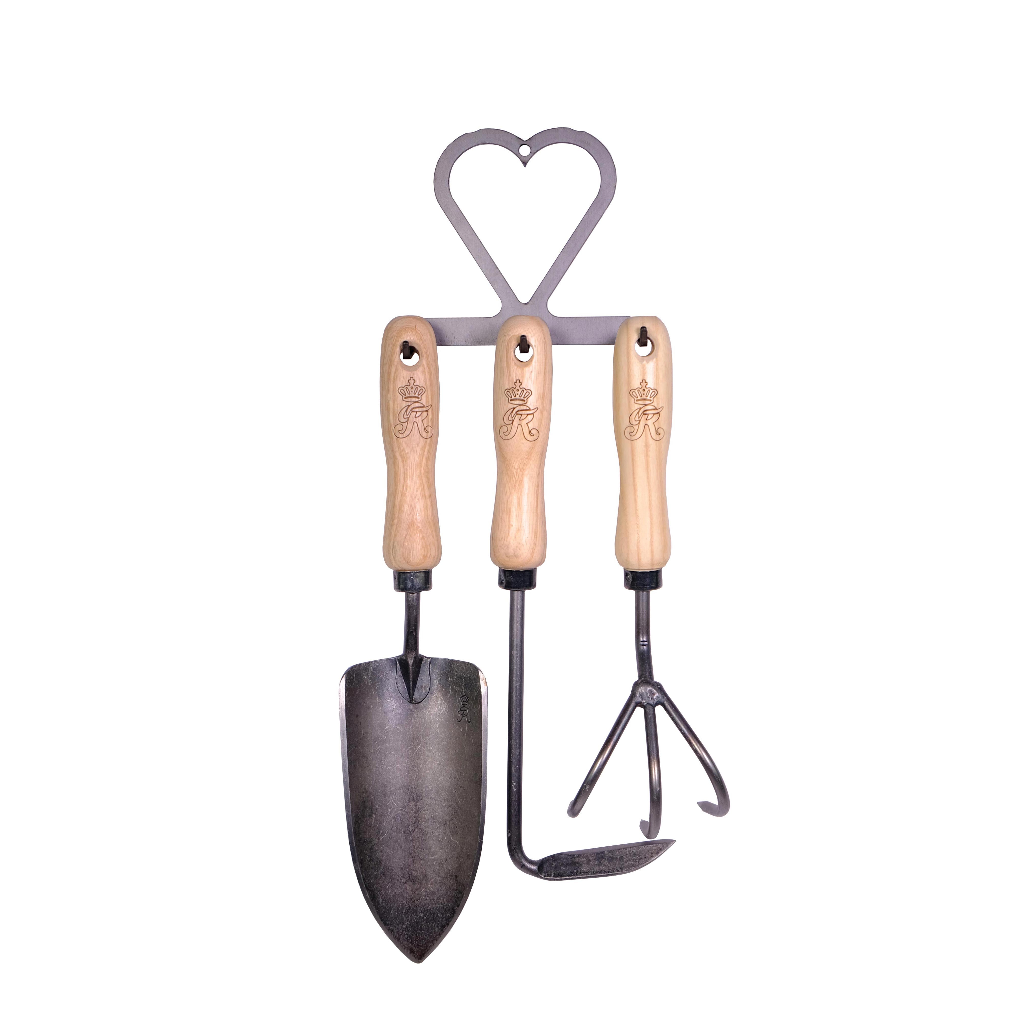 SHW Gartenwerkzeug-Set: 4-teilig (Blumenkelle Kultivator Unkrautjäter)