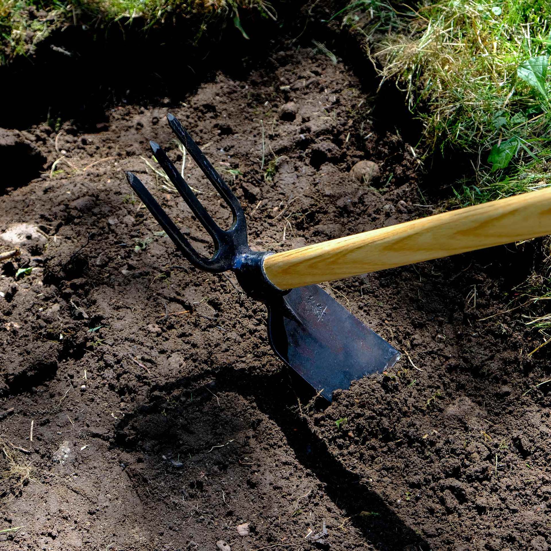 Gartenhacke, Breitblatt und 3 spitze Zinken