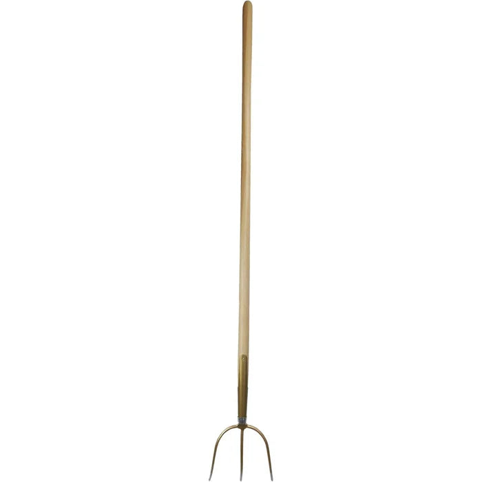 Streugabel, 3 Zinken, Gr.30x30, mit Federdülle und Eschenstiel
