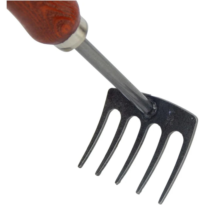 REX Kleinrechen mit 5 Zinken und Stiel 40 cm lang