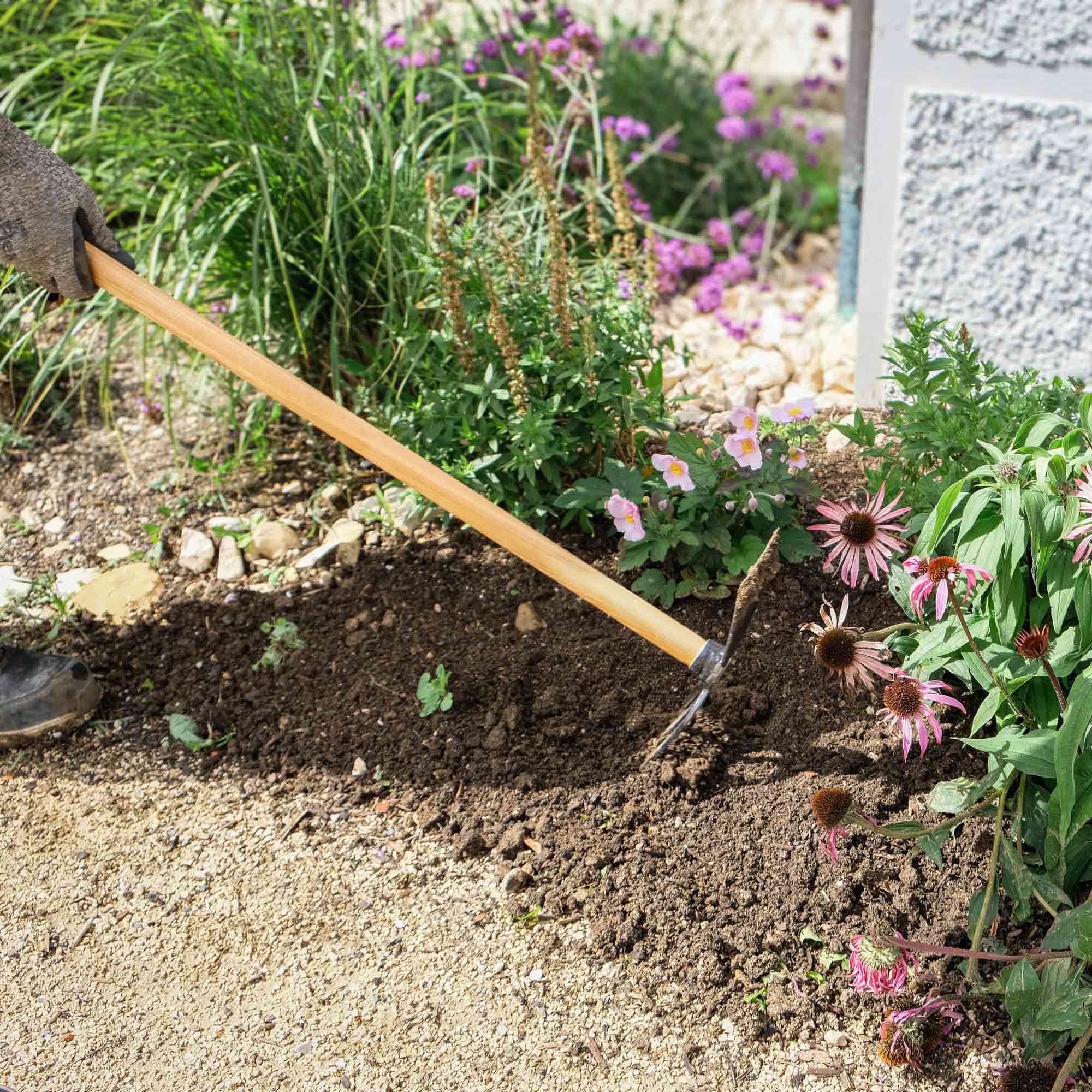 Gartenhacke, Breitblatt, 3 Zinken, spitz, Gr. 1 ohne Stiel
